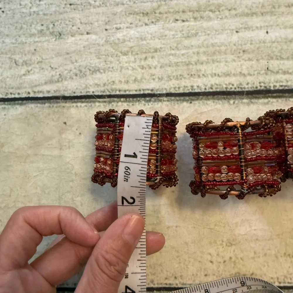 Pier 1 Moroccan multicolor beaded 4 napkin rings.